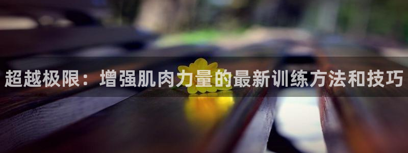 熊猫体育公园：超越极限：增强肌肉力量的最新训练方法和技巧