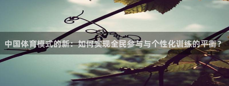 熊猫体育官网首页入口：中国体育模式的新：如何实现全民参与与个性化训练的平衡？