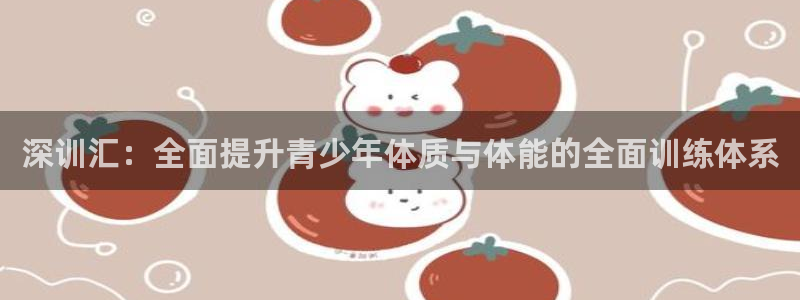 中山熊猫体育：深训汇：全面提升青少年体质与体能的全面训练体系